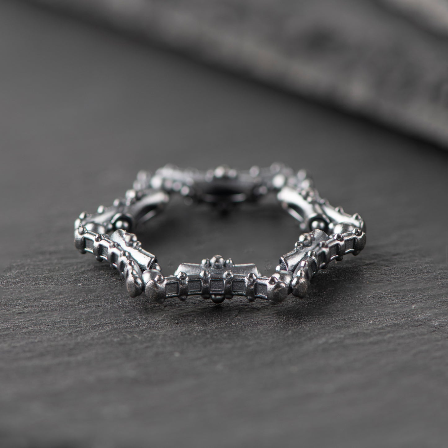 Hexagonal Pure Silver (999.9) Ring (White or Dark Grey) - "That Which Is" Collection