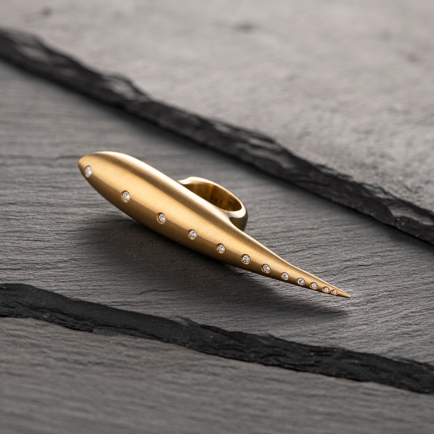 Exquisite 18ct Gold Palm Ring by Constantinos Kyriacou - Limited Edition with Diamonds