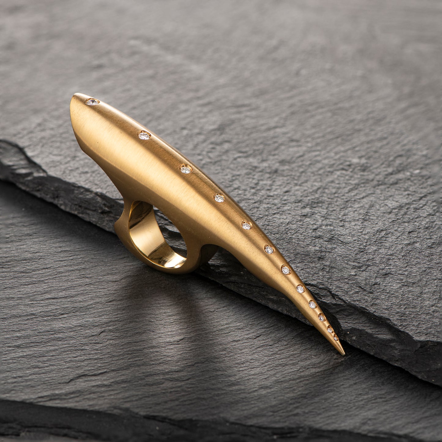 Exquisite 18ct Gold Palm Ring by Constantinos Kyriacou - Limited Edition with Diamonds