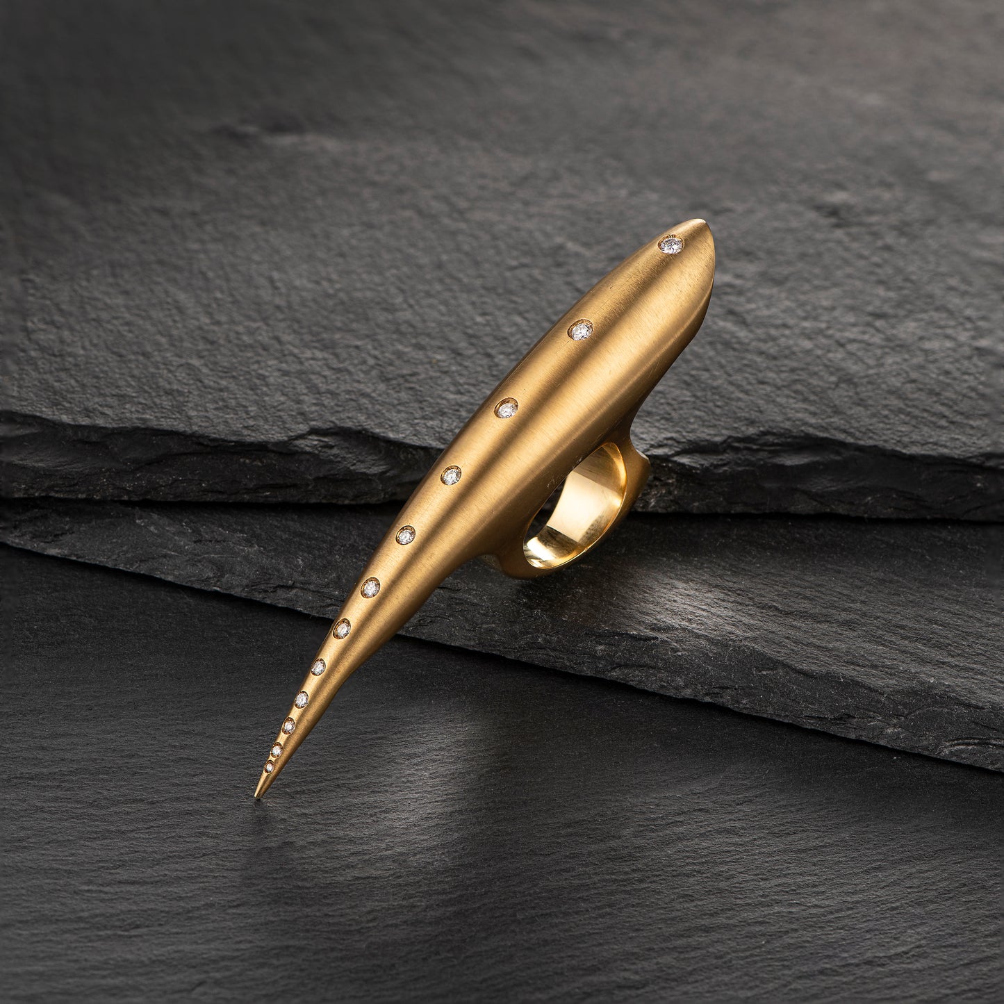 Exquisite 18ct Gold Palm Ring by Constantinos Kyriacou - Limited Edition with Diamonds