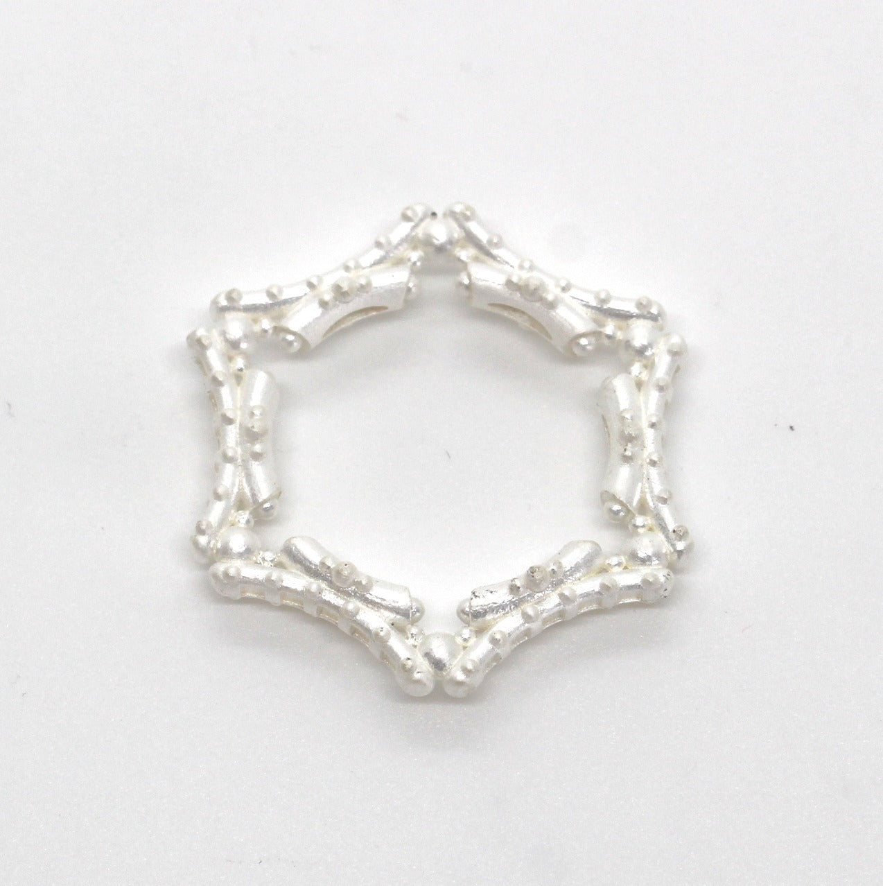 Hexagonal Pure Silver (999.9) Ring (White or Dark Grey) - "That Which Is" Collection