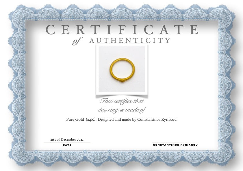 Ring Pure Gold 24ct - 'That Which Is' Collection 1011