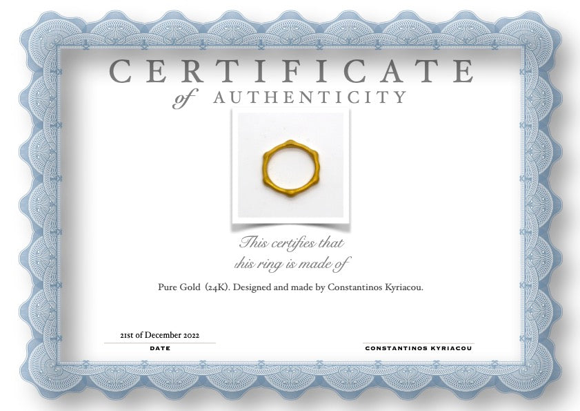 Ring Pure Gold 24ct - 'That Which Is' Collection 1013