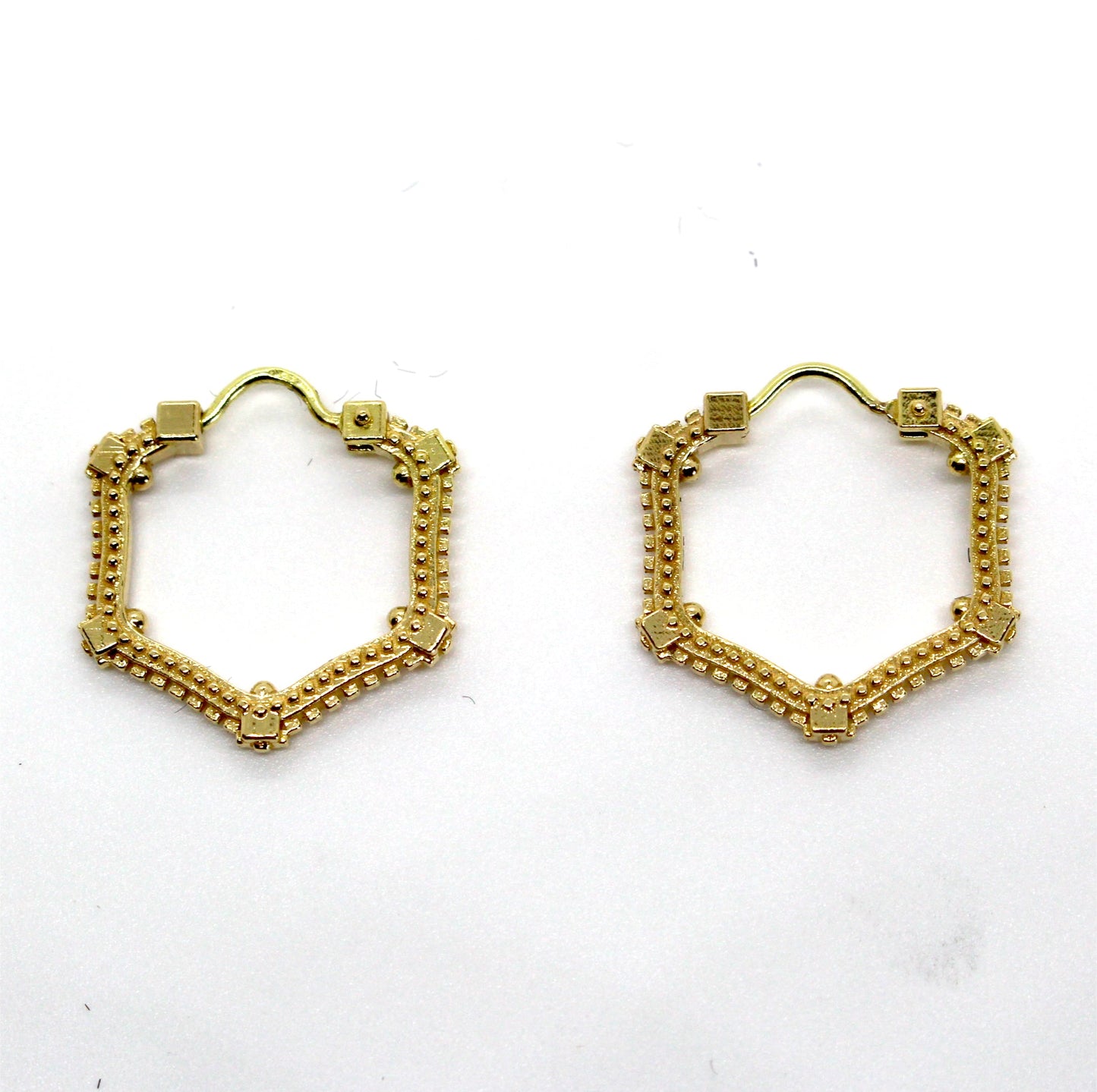 Earrings Gold 18k. Hexagonal - 'That Which Is' Collection