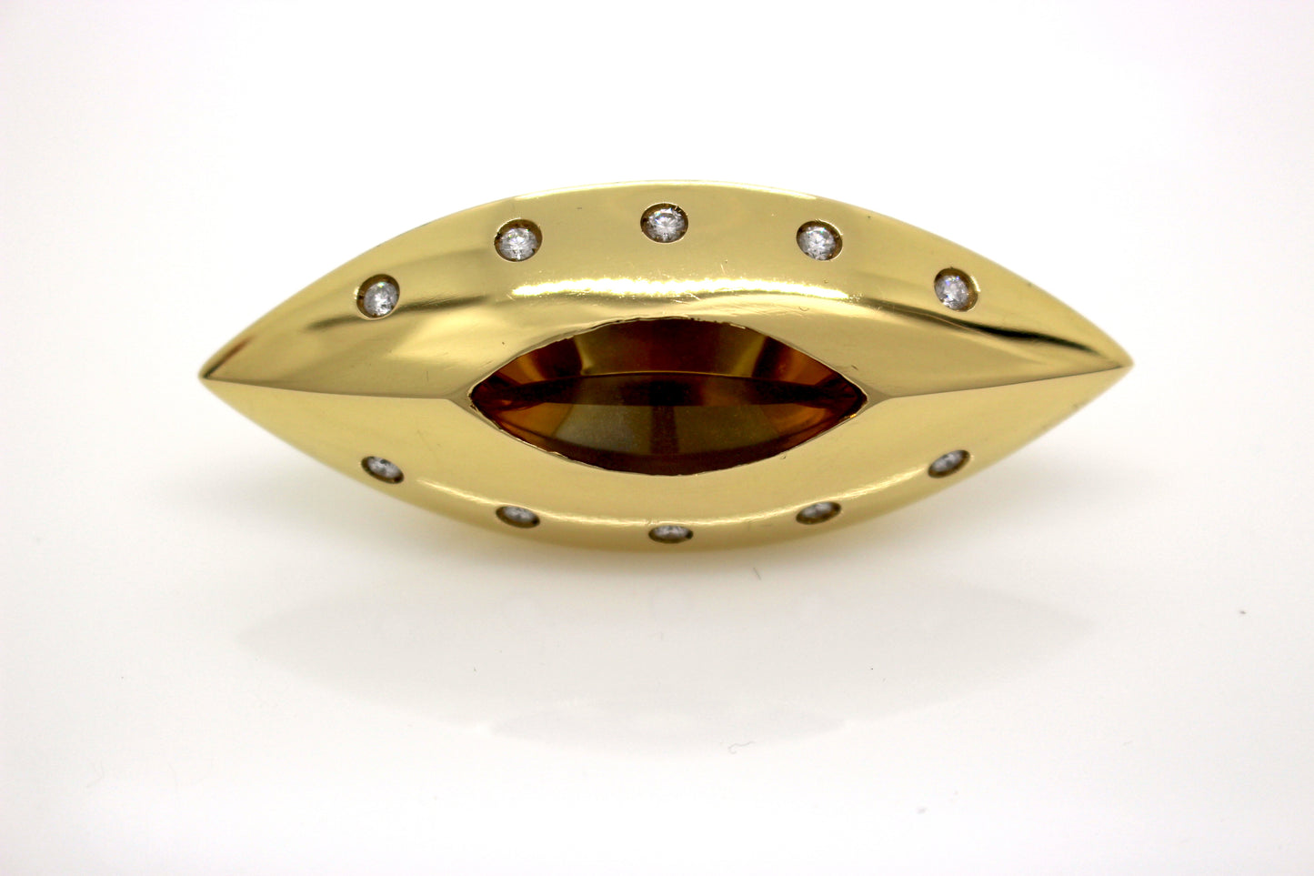 One-of-a-Kind 18ct Gold Ring with Diamonds and Citrine Quartz by Constantinos Kyriacou