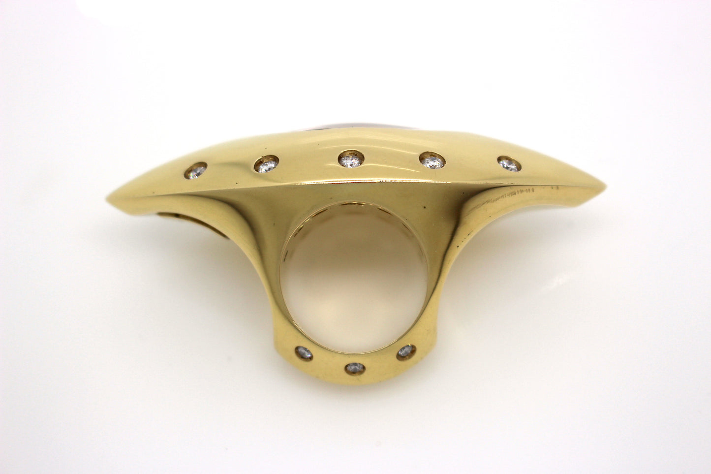 One-of-a-Kind 18ct Gold Ring with Diamonds and Citrine Quartz by Constantinos Kyriacou