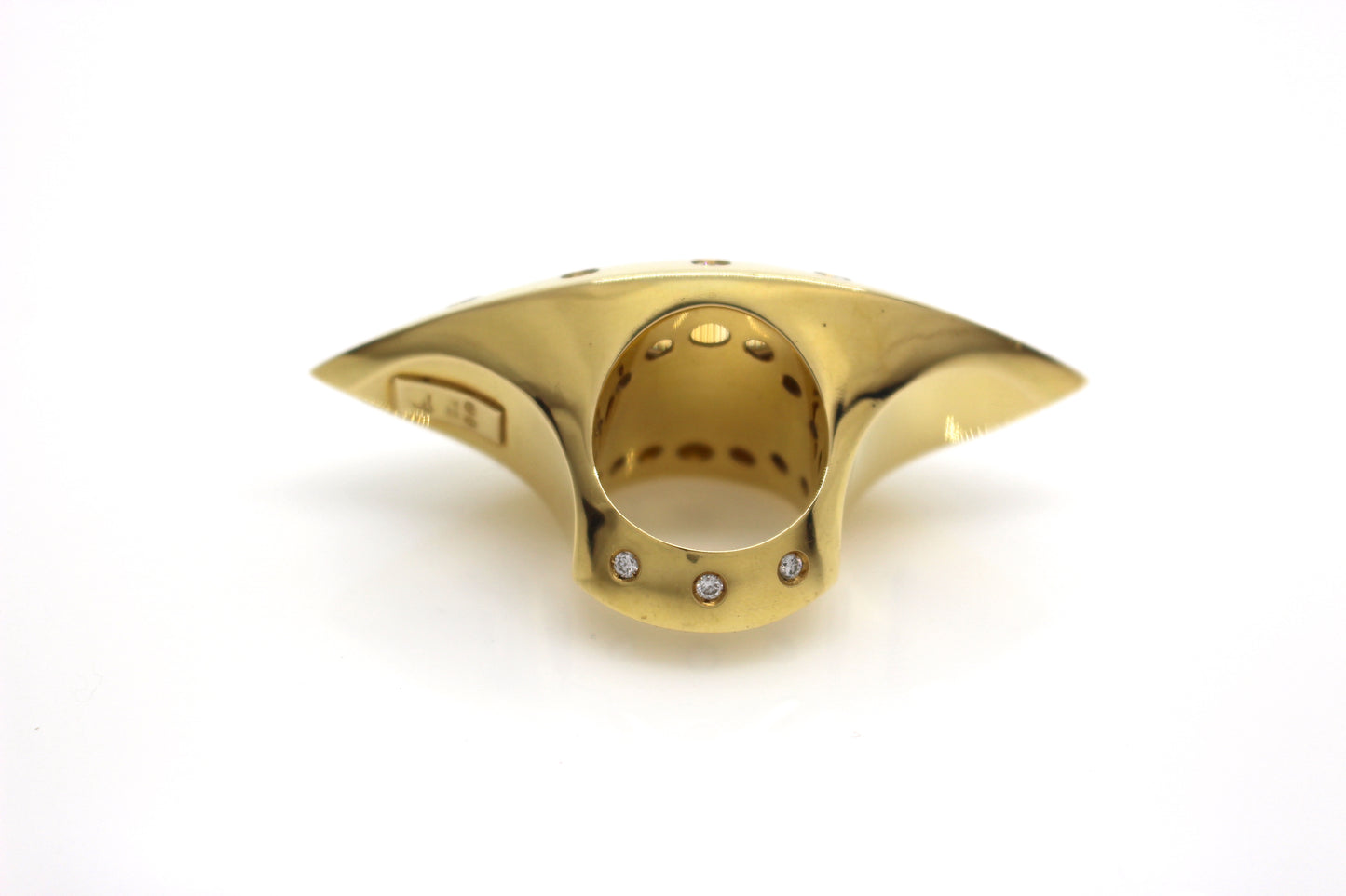 One-of-a-Kind 18ct Gold Ring with Diamonds and Citrine Quartz by Constantinos Kyriacou