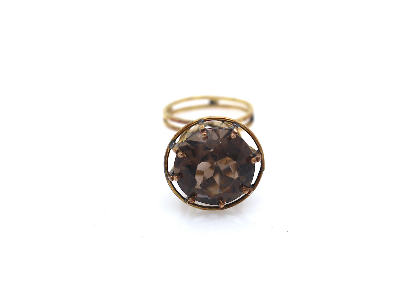 18ct gold solitaire ring by Constantinos Kyriacou. With Smokey Quartz. 2004