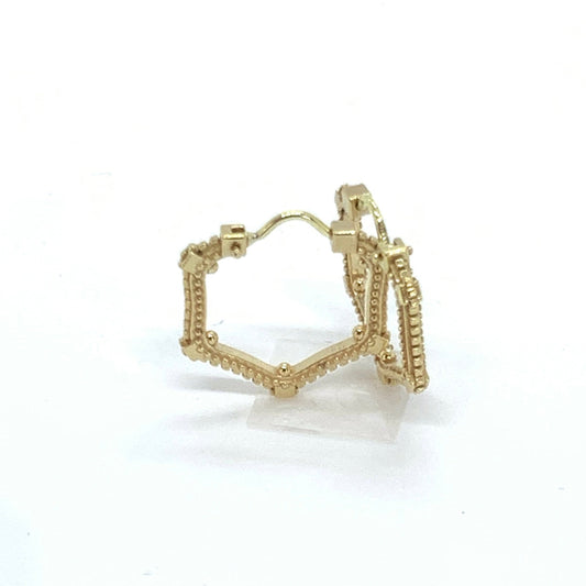 Earrings Gold 18k. Hexagonal - 'That Which Is'  Collection