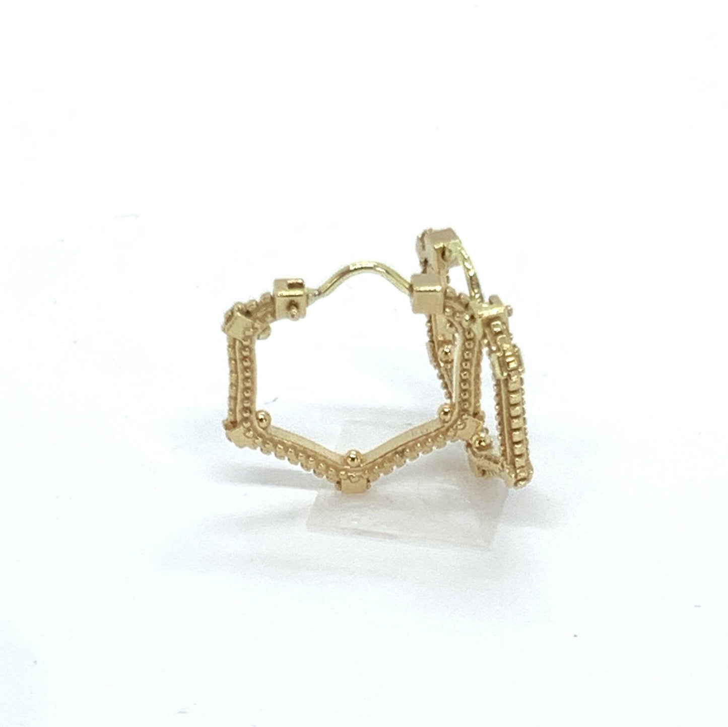 Earrings Gold 18k. Hexagonal - 'That Which Is' Collection