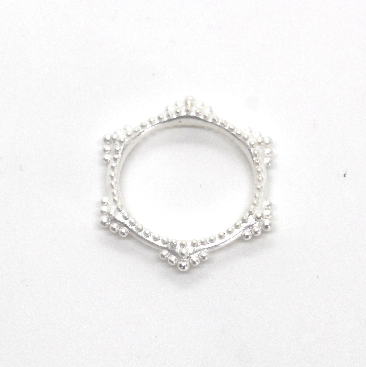 Hexagonal Pure Silver (999.9) Ring (White or Dark Grey) - "That Which Is" Collection