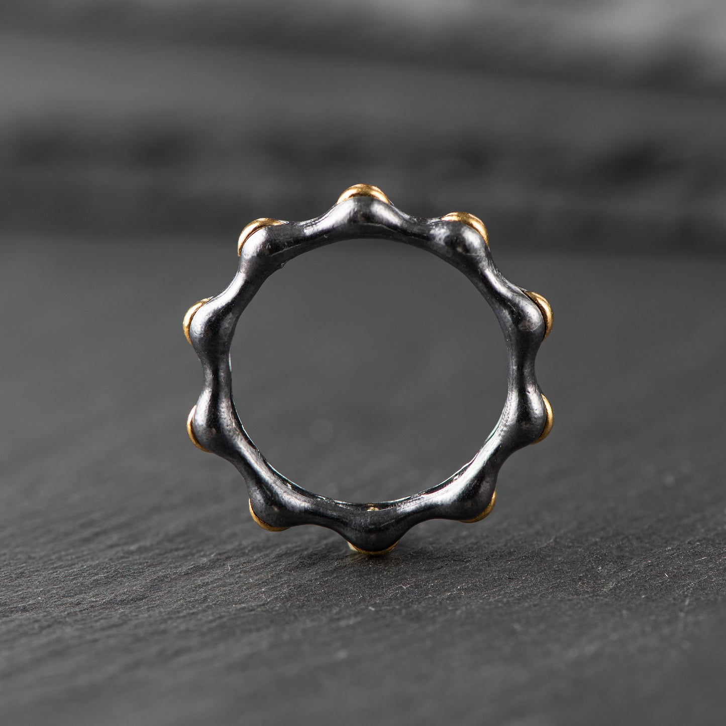 "Smiling Introvert" Ring - Pure Silver (999.9) with 24ct Gold Details - The Fractal Moment Collection