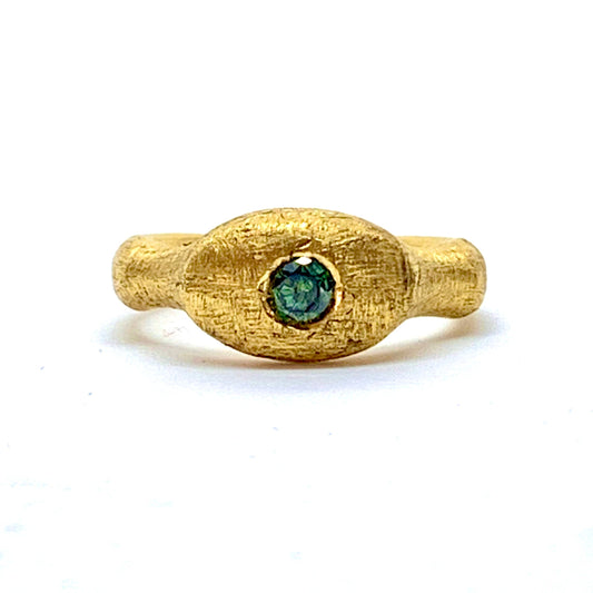 Ring 24ct Gold Green Diamond 'PURE'  Collection